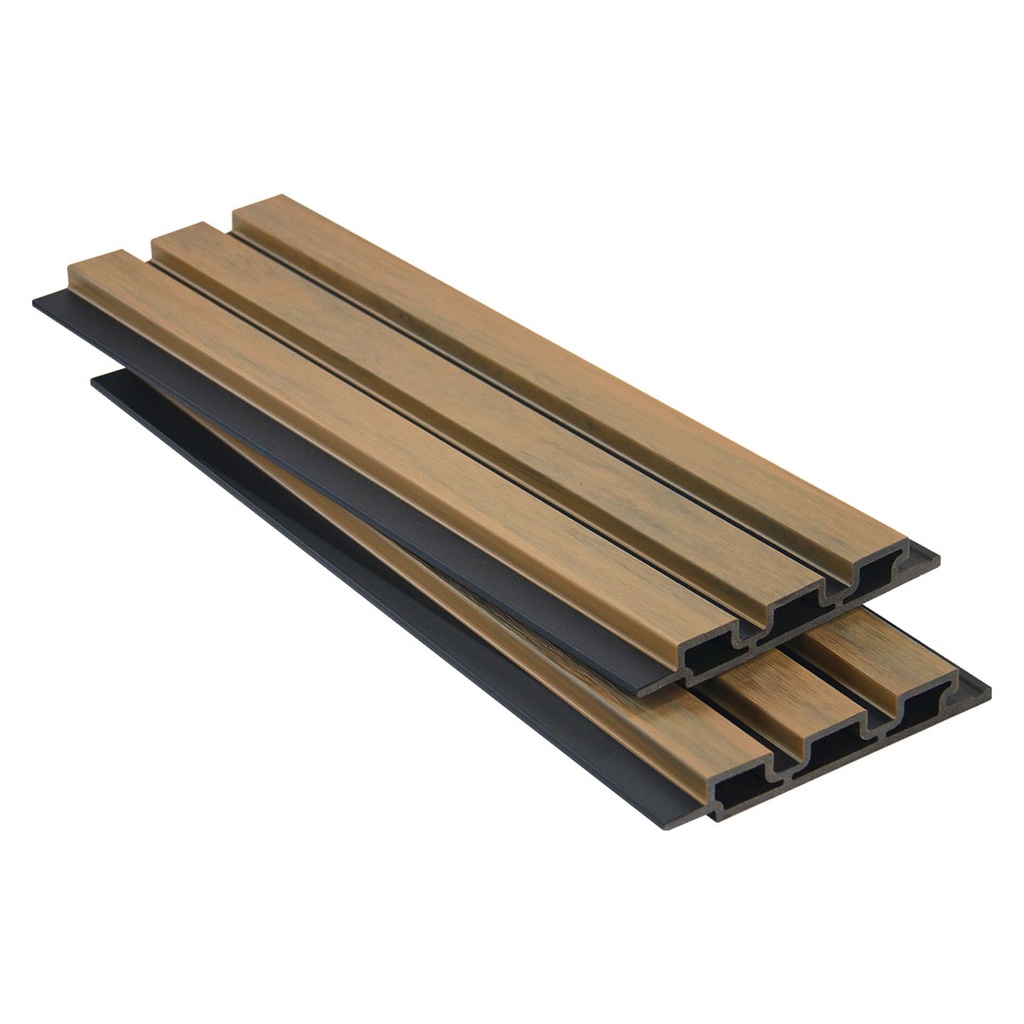 [EFSCBL196-2.5ST] Eco Fascia WPC Blackline Slatted Cladding [196MM] (Spiced Teak, 2.5m)
